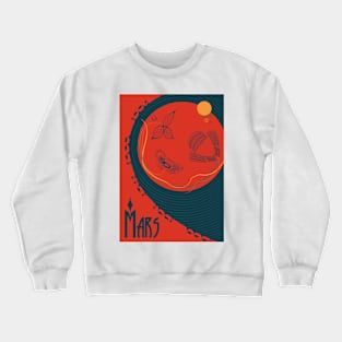 Mars - Art Nouveau Space Travel Poster Crewneck Sweatshirt